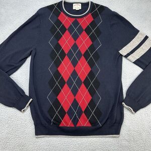 Brooks Brothers Sweater Mens Medium Argyle Lightweight Pullover Prep Cotton Wool